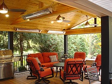Covered Fiberon Ipe Deck with Tongue & Groove Pine Ceiling in St. Louis, MO