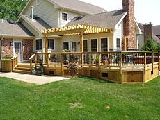 Cedar Deck with Pergola in St. Louis, MO