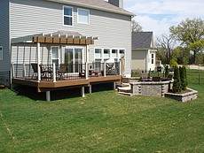 Deck with Vinyl Pergola in St. Charles, MO