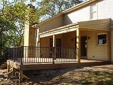 Covered Decks St. Louis - Azek Decking with Black Aluminum Railing