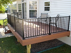 Decks St. Charles Azek Decking with Black Aluminum Railing Dardene St. Louis, MO