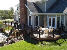 Decks St. Charles Fiberon Ipe Decking with Black Aluminum Railing St. Louis, MO