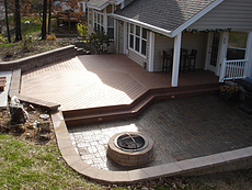 Decks St. Louis Timbertech Teak Decking with Almond Vinyl Railing St. Charles, MO