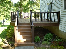 Decks St. Louis Timbertech Walnut Decking with Walnut Radiance Railing St. Charles, MO