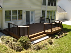 Decks St. Louis Timbertech Brown Oak Decking with Walnut Contemporary Rail Chesterfield, MO