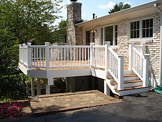 Decks St. Louis Timbertech Harvest Bronze White Radiance Railing Chesterfield, MO