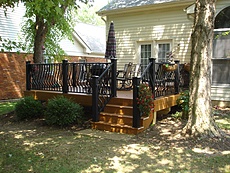 Decks St. Louis Timbertech Teak Decking with Black Aluminum Railing Chesterfield, MO