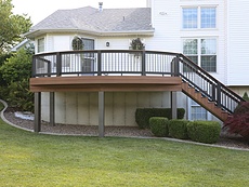 Curved Composite Decks St. Charles, MO - Trex Decking with Black Builder Railing