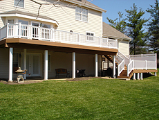 Decks St. Louis Evergrain Decking with White Vinyl Railing Chesterfield, MO