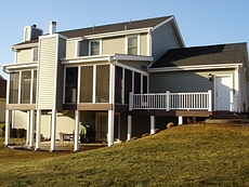 Azek Decking with Screen Room, Covered Deck and Fireplace in St. Louis, MO