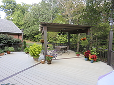 Louvered roof in backyard St. Charles
