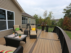 Custom Curved Tigerwood Deck St. Louis, MO